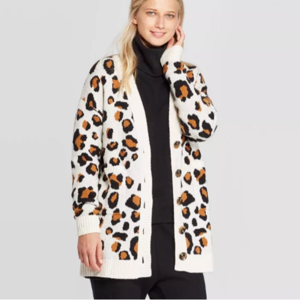 Animal print cardigan